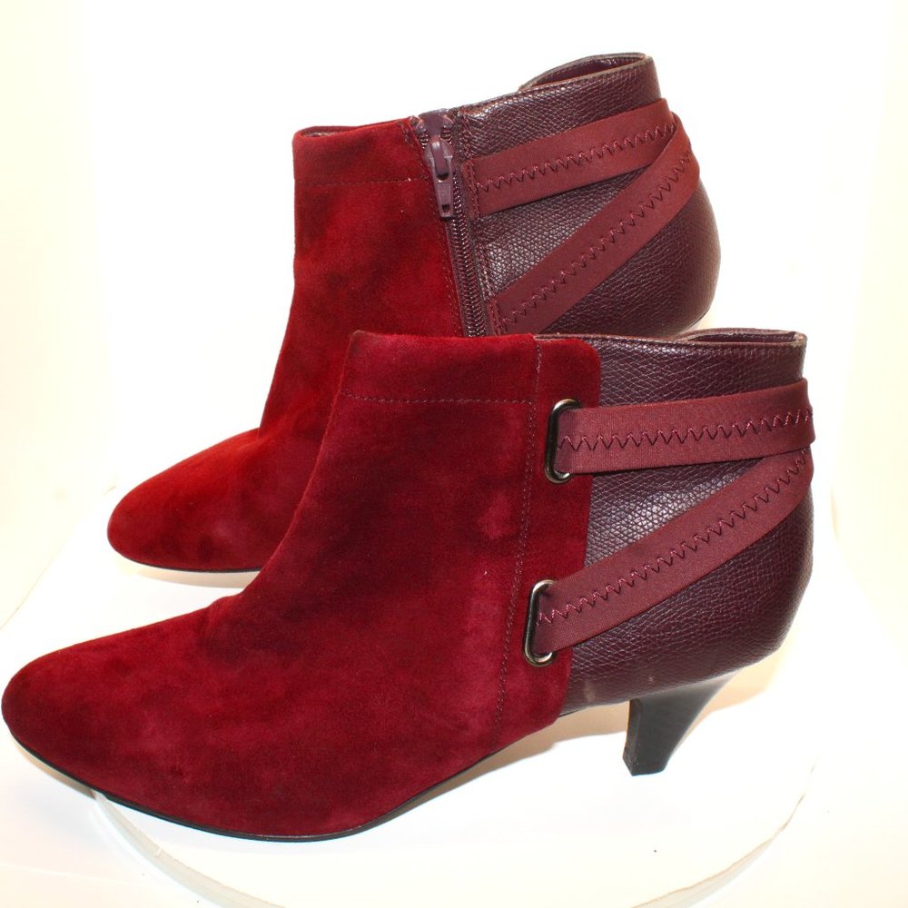 ALFANI Women's Sz 10M Maroon Step N Flex Vandela2 Almond Toe Kitten Heel Booties - Picture 5 of 10